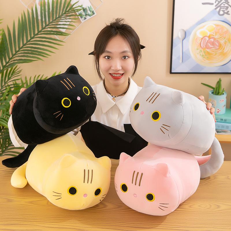 Pillow Cat Plush Toy Doll Cute Round Ball Cat Throw Pillow Doll Children's Rag Doll Gift