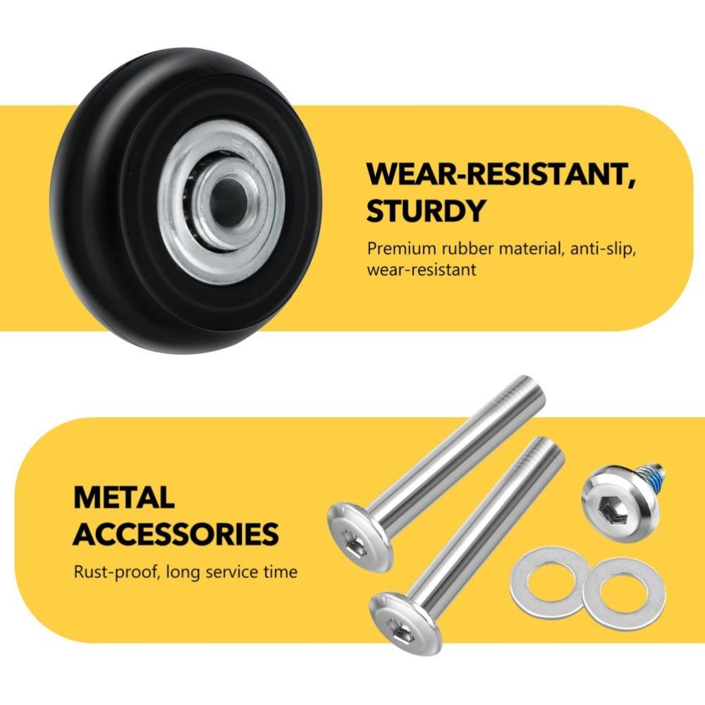 Silent Shopping Basket Replacement Wheels Swivel Rigid Casters Heavy Duty Trolley Parts Cart Luggage Repair Hardware Accessories