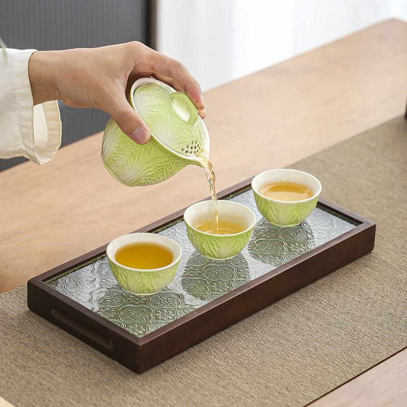 Baicai Nafu Ceramic Kung Fu Tea Set Gift Box Household Tea Can Mid-Autumn Festival National Day Business Souvenir