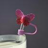 5PCS Butterfly Day Straw Toppers for Stanley Cup New Valentines Day Cover Cap 40oz/30oz Tumbler, 3D Silicone Straw Cover Caps for 10mm Straws,