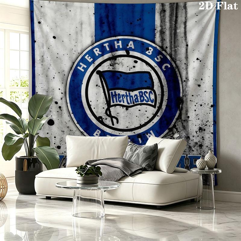 Hertha BSC Custom Name Wall Tapestry Aesthetic Wall Hanging Printed Fabric Blanket Decorative Tapestries for Bedroom Living Room Home Decor