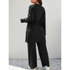 Plus Size Women's New Fashion Casual Slimming Round Neck Long Sleeve Solid Color Knit Two Piece Suit