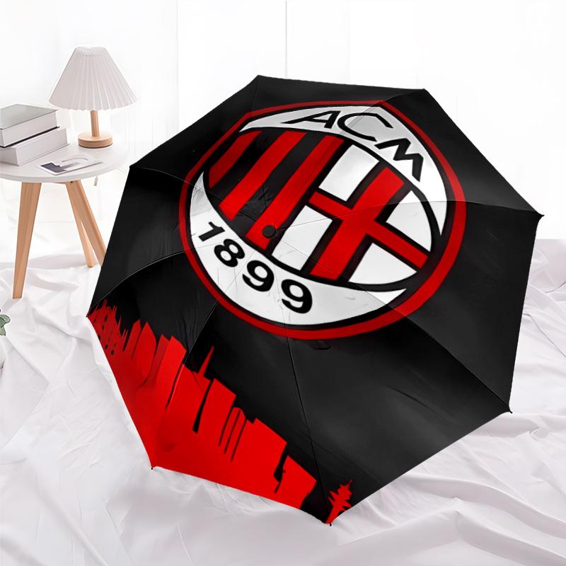 Printed Associazione Calcio Milan Printed Folding Umbrella,Outdoor,Leisure,And Travel Umbrella,Durable Umbrella Fabric,Birthday And Holiday Gift