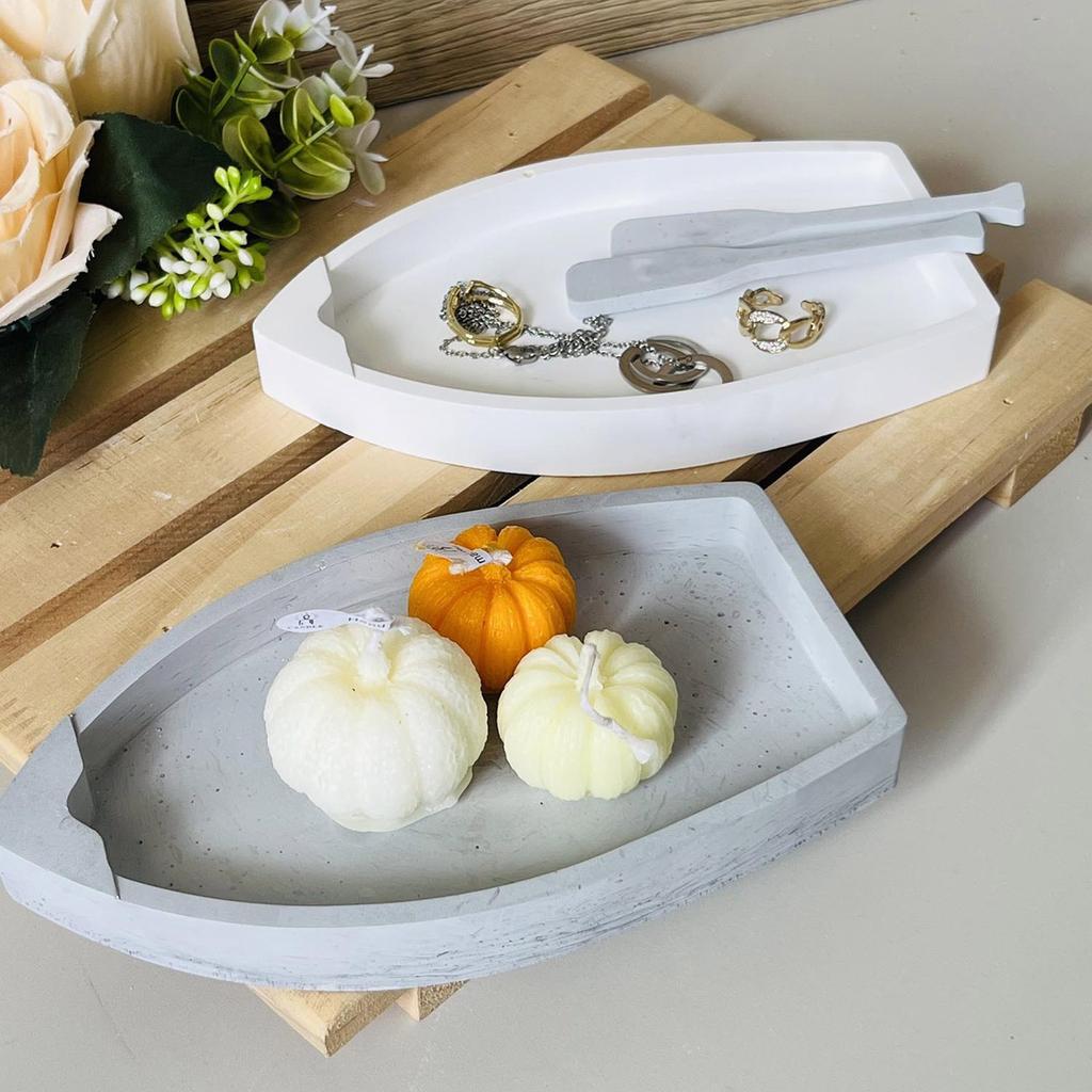 Silicone Boat Storage Tray Mold Heat Resistant Fruit Plate Mould Jewelry Making Tool for Home Decoration Enthusiasts