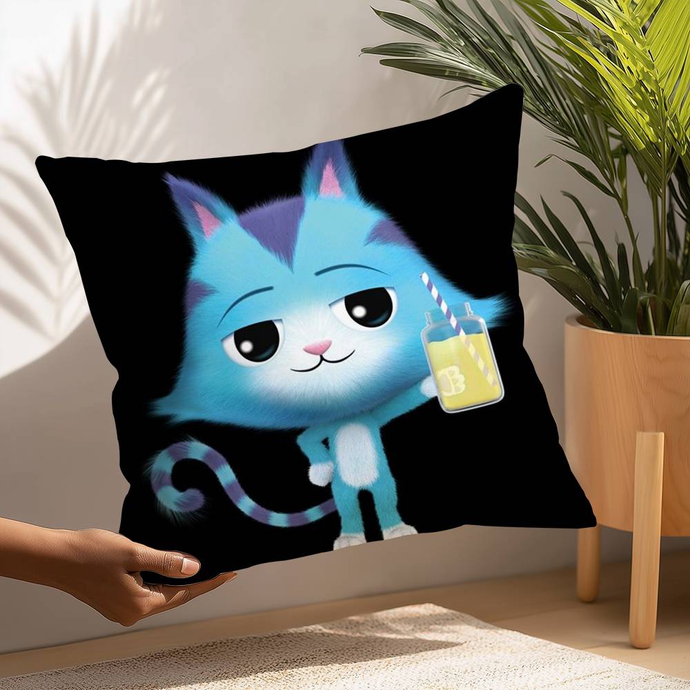 Cartoon Gabbys Mercat Cat Pillow Case Plush Fabric Soft  Pillowcase Double Sided Print Cushion Cover Household Gifts