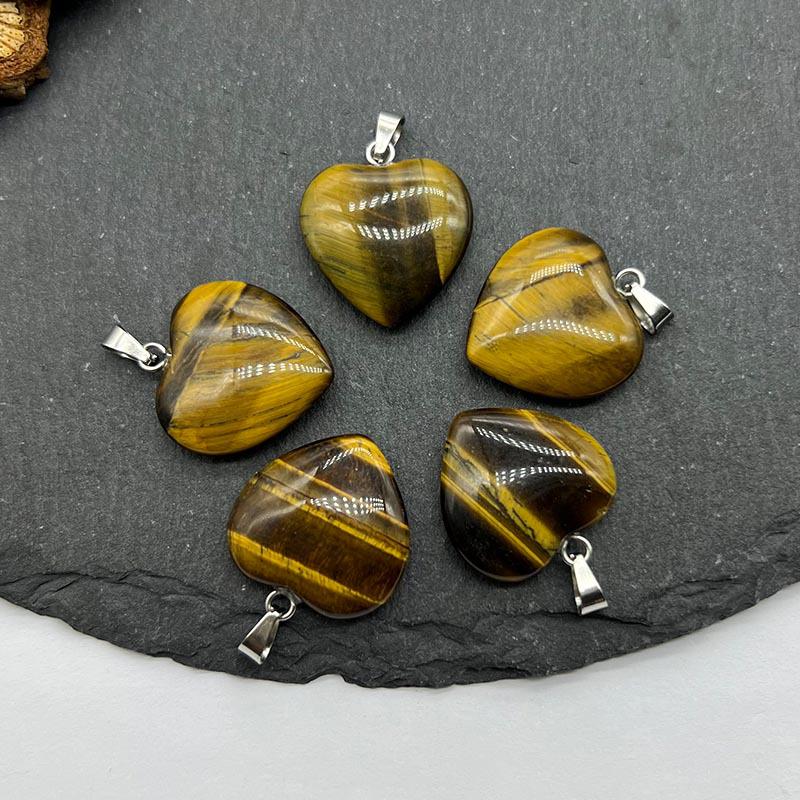 

Кулон в форме сердца 20 мм из натурального кристалла-самоцвета для DIY ожерелья