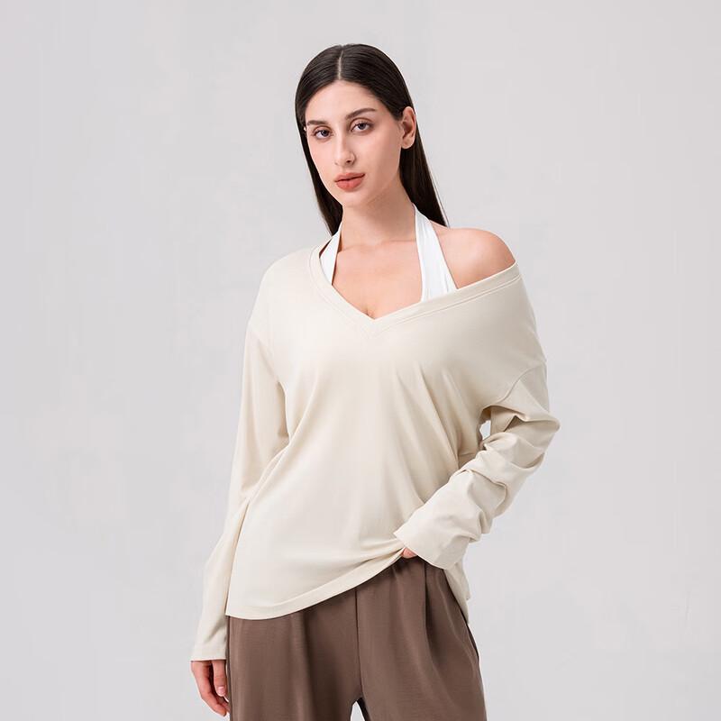 Women s V-Neck Long Sleeve Yoga & Fitness T-Shirt S