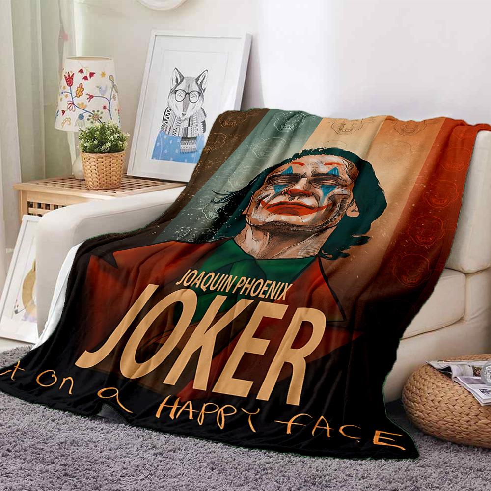 

1pc Clown Face Flannel Throw Blanket - HD Printed Lightweight Soft Warm All-Season Blanket for Sofa, Bed, Travel046 130cmx150cm