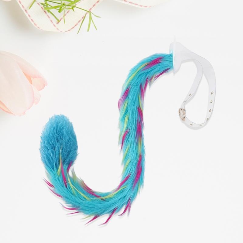 Faux Furs Foxes Costume Tail Adult/Teen Cosplay Halloween Christmas Party Costume Adjustable Cats Dog Wolf Leopards Tail
