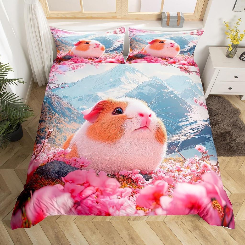 Cartone Porcellino d'India Copripiumino Morbido King Quen Adorabile Set Biancheria da Letto Animale Microfibra Squame di Pesce Sirena Coperta Calda Per Ragazzi Ragazze