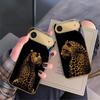 Leopard Background Black For IPhone 17Pro Max 16 17 Pro 15 Pro 14 13 Plus 12 Mini 11Pro Max XR 16E 17Air Golden Glass Phone Case