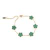 Bracciale Trendy Fortunato a Doppia Faccia Quadrifoglio in Madreperla - Stile Europeo & Americano in Acciaio al Titanio