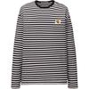 ONITSUKA TIGER Striped Logo Patch Crew Neck Long Sleeve Sweatshirt Unisex Sweatshirt Black 2183B432-001