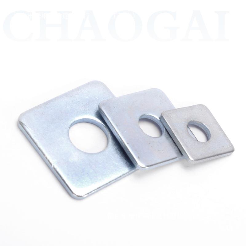 Galvanized Square Washer Plate - Iron Four-Sided Flat Washer with Center Hole M8*30*3 (Approx 2550 per 100kg)