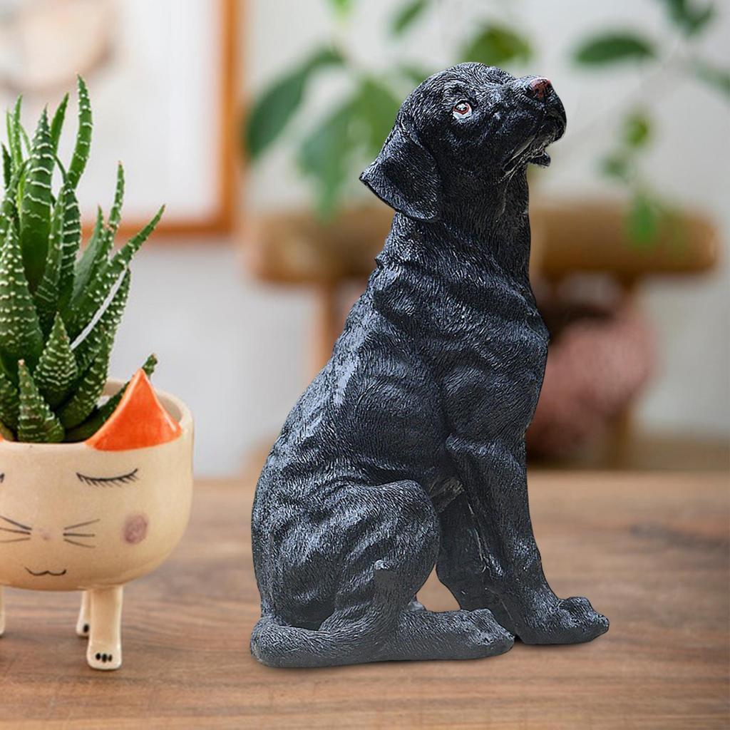 Dog Statue Animal Sculpture Resin Cute Creative Lawn Ornament Decorative