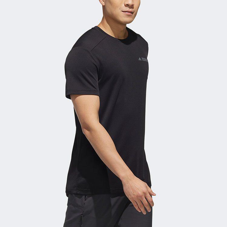 Adidas T Shirts Men's Black Crew Neck Moderate Straight Fit DW4195