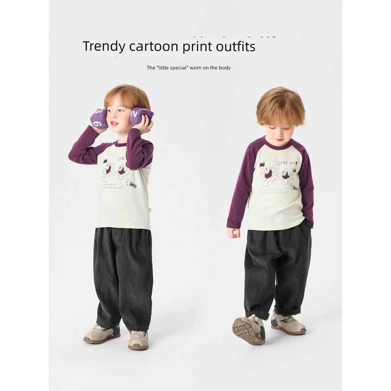 Boys' T-Shirt, Toddler Autumn Long-Sleeve Top, 2026 New Spring/Autumn Children's Clothing, Spring Base Shirt, Trendy Top