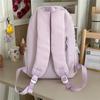 Cute Heart and Bow Print School Backpack with Front Pocket Top Handle Casual Daypack for Girls Students