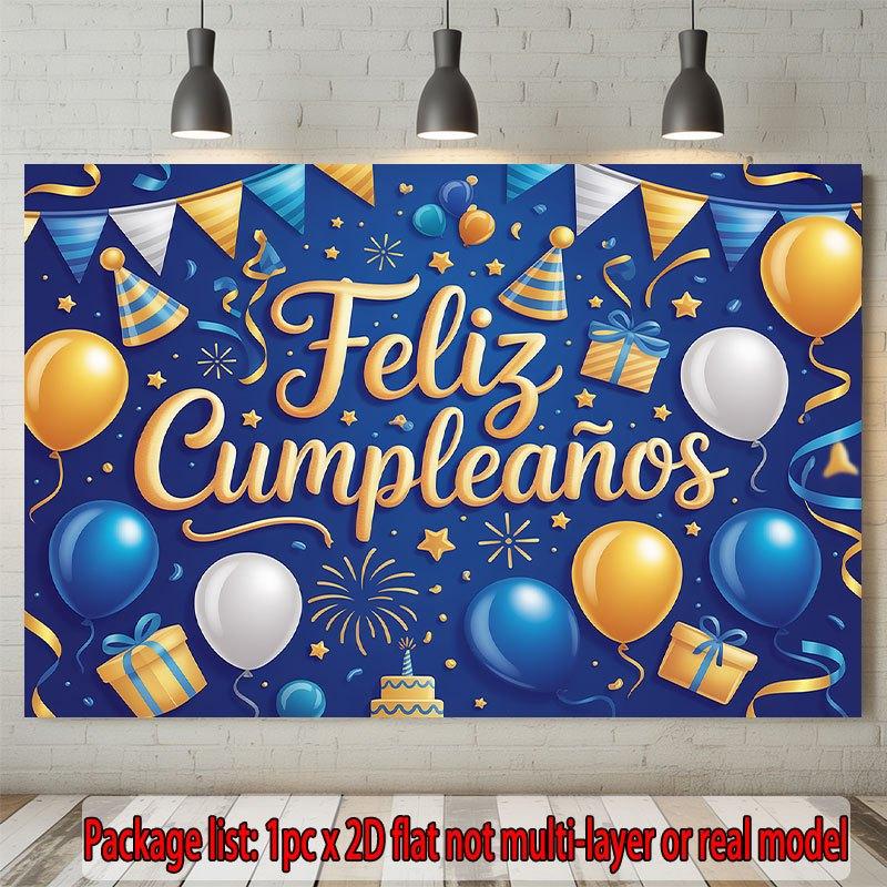 Party Backdrop Flat Feliz Cumpleaos Events Wedding Coming Ceremony Four Season Photo Booth Background Front Door Decor