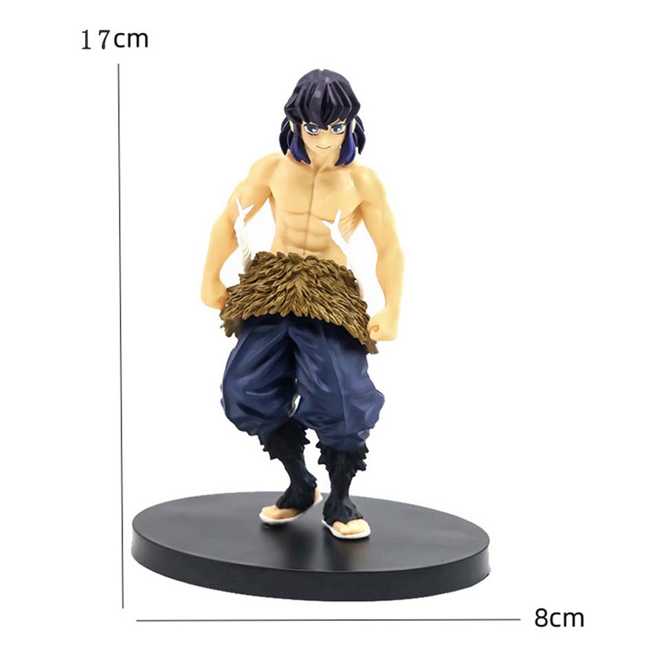 Demon Slayer Q Verzió Ülő Figura Játék Anime Kimetsu no Yaiba Tanjiro Nidouzi Inosuke Zenizu PVD Figura Modell Báb