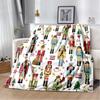3D Nutcracker Christmas Tree Soft Plush Blanket,Flannel Blanket Throw Blanket for Living Room Bedroom Bed Sofa Picnic Cover Kids
