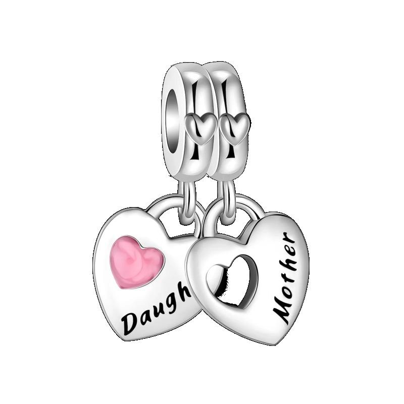 925 Silver Heart Mum Dangle Dream Catcher Charm DIY Jewelry For Women Original Bracelet Beads