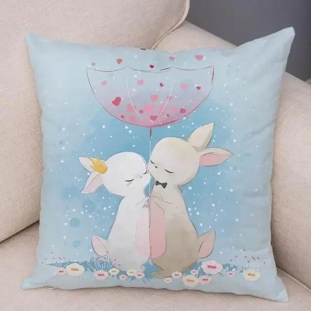 Cartoon Animal Pattern Decorative Pillowcase Car Sofa Square Cushion Pillowcase