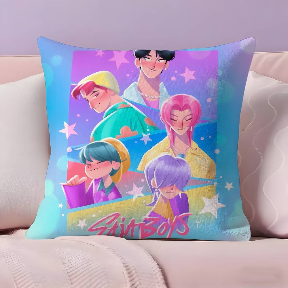 Hot KPop S-Saja Boys Pillow Case Pillowcase Ultra Soft Skin Friendly Fabric Cloud Like Comfort & Concealed Zipper