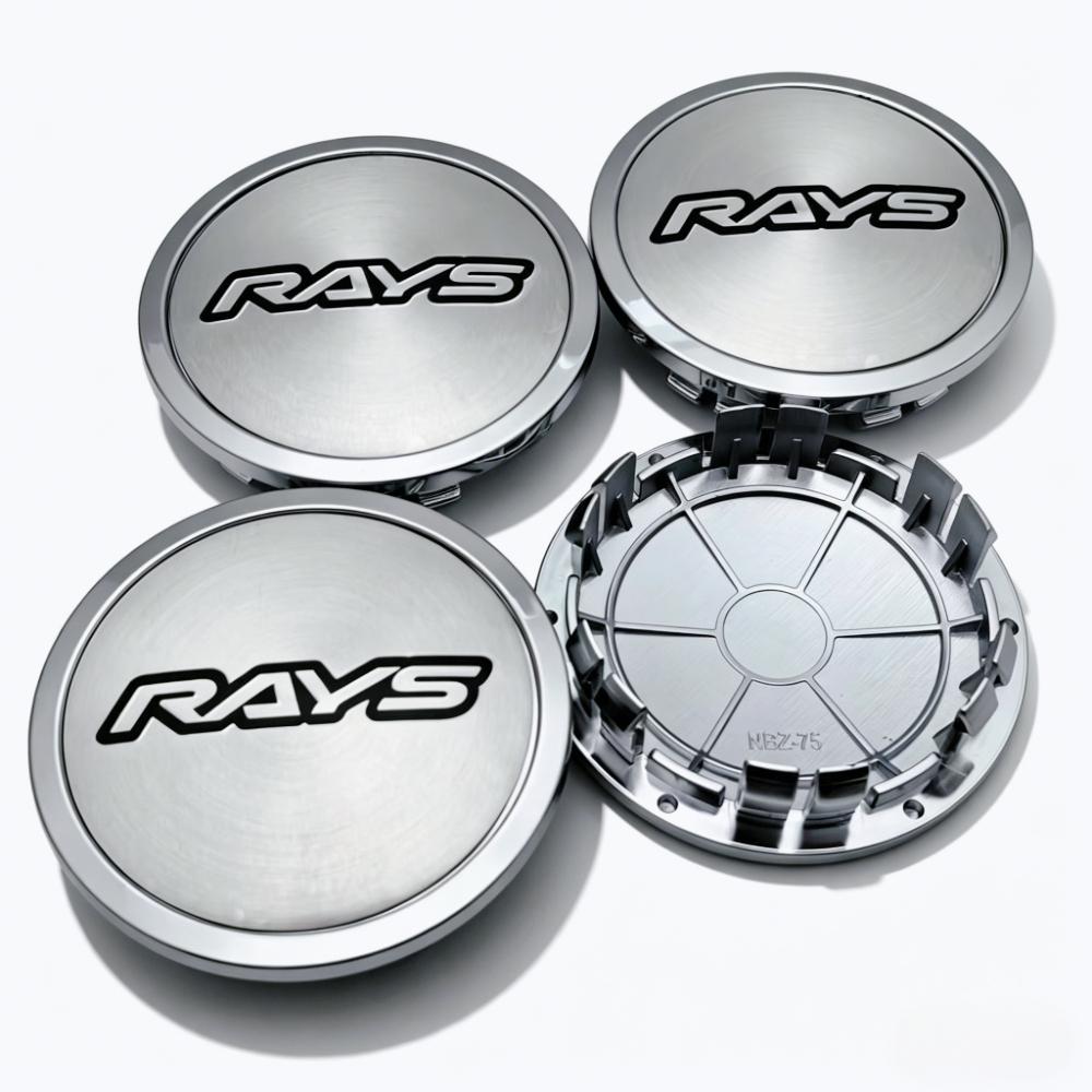 4 piezas/Set 75 mm / Clips 65 mm Emblema Insignia Logo Rays Tapacubos Centrales de Rueda de Coche Tapa de Cubo de Rueda Tapa de Cubo de Llanta Reemplazo Accesorios para Coche
