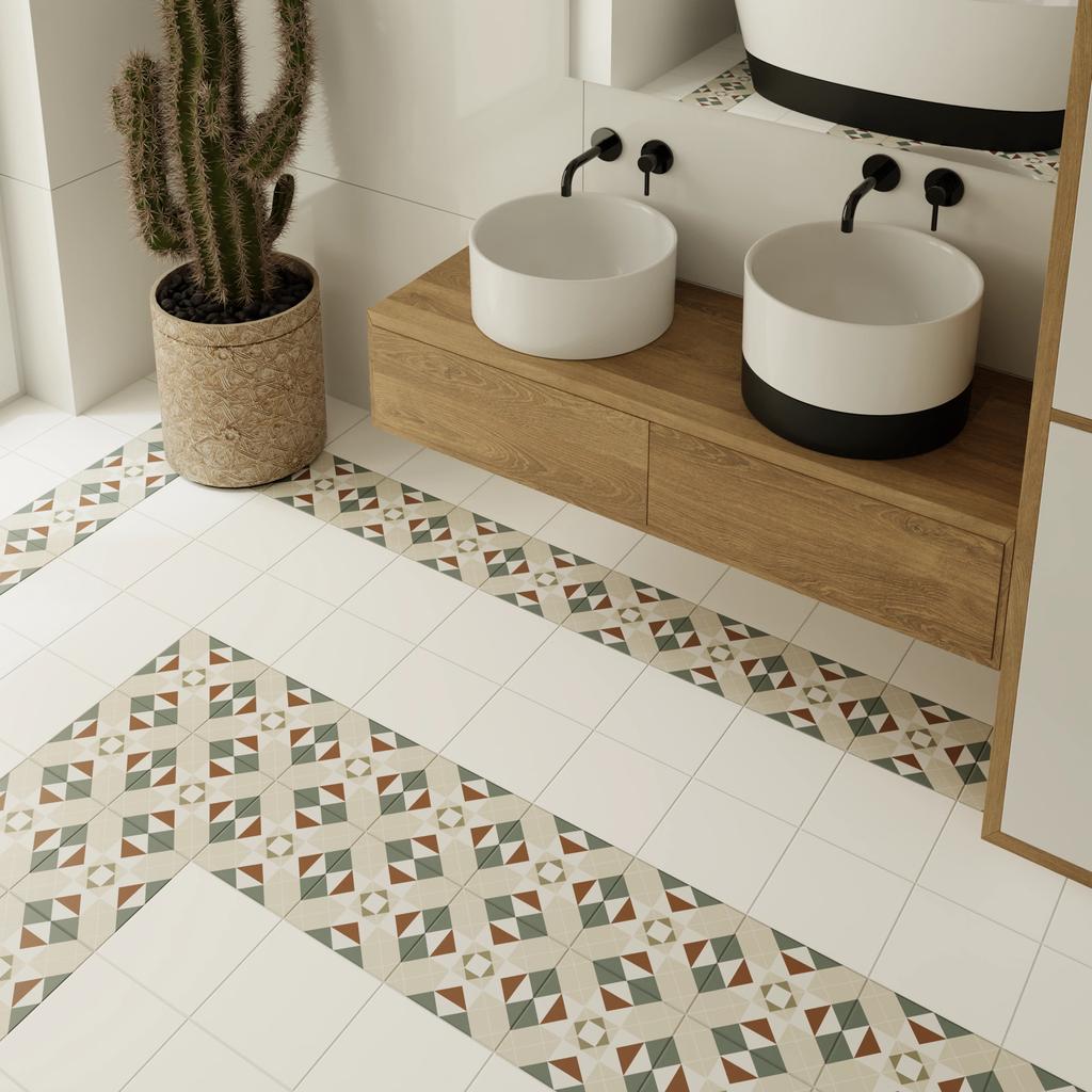 Decorative Porcelain Stoneware Tile Patchwork Victorian Ada 20X20 Cm Gat. AND
