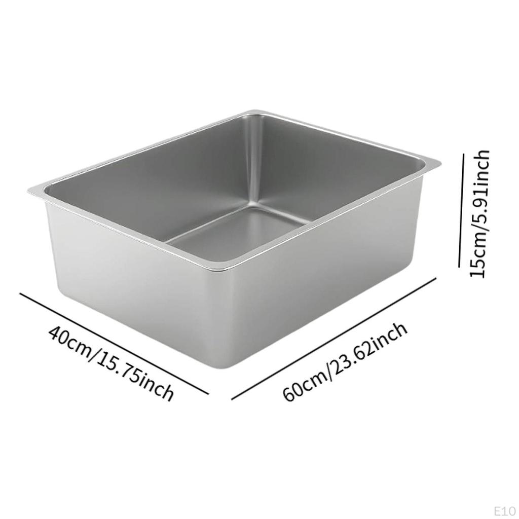 Caja de arena para gatos, cuenco para limpieza de arena, antisalpicaduras, suministros para mascotas, portátil, de metal