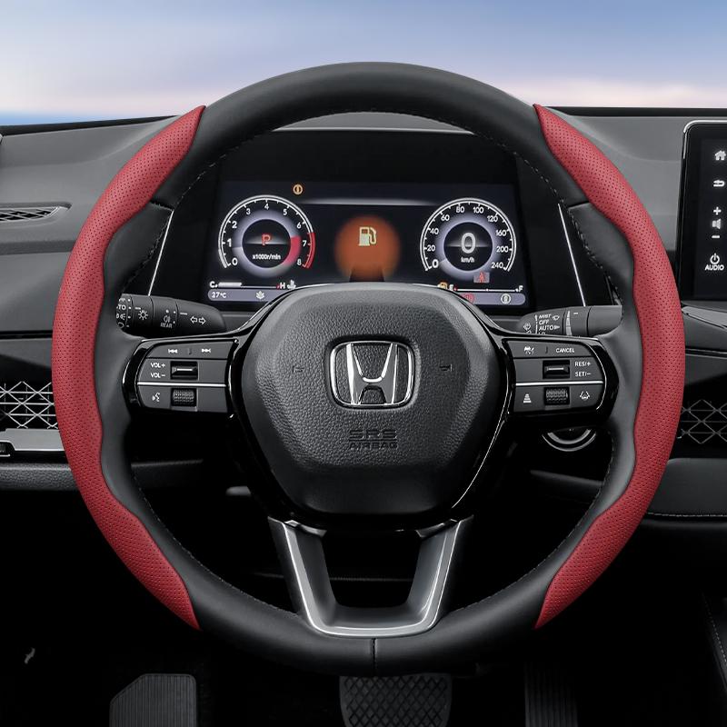 

Suitable for Honda s Breathable Holes Leather Steering Wheel Cover Segmented Quick Release Design Non-Slip and Durable Civic Fit 8Th Gen 8