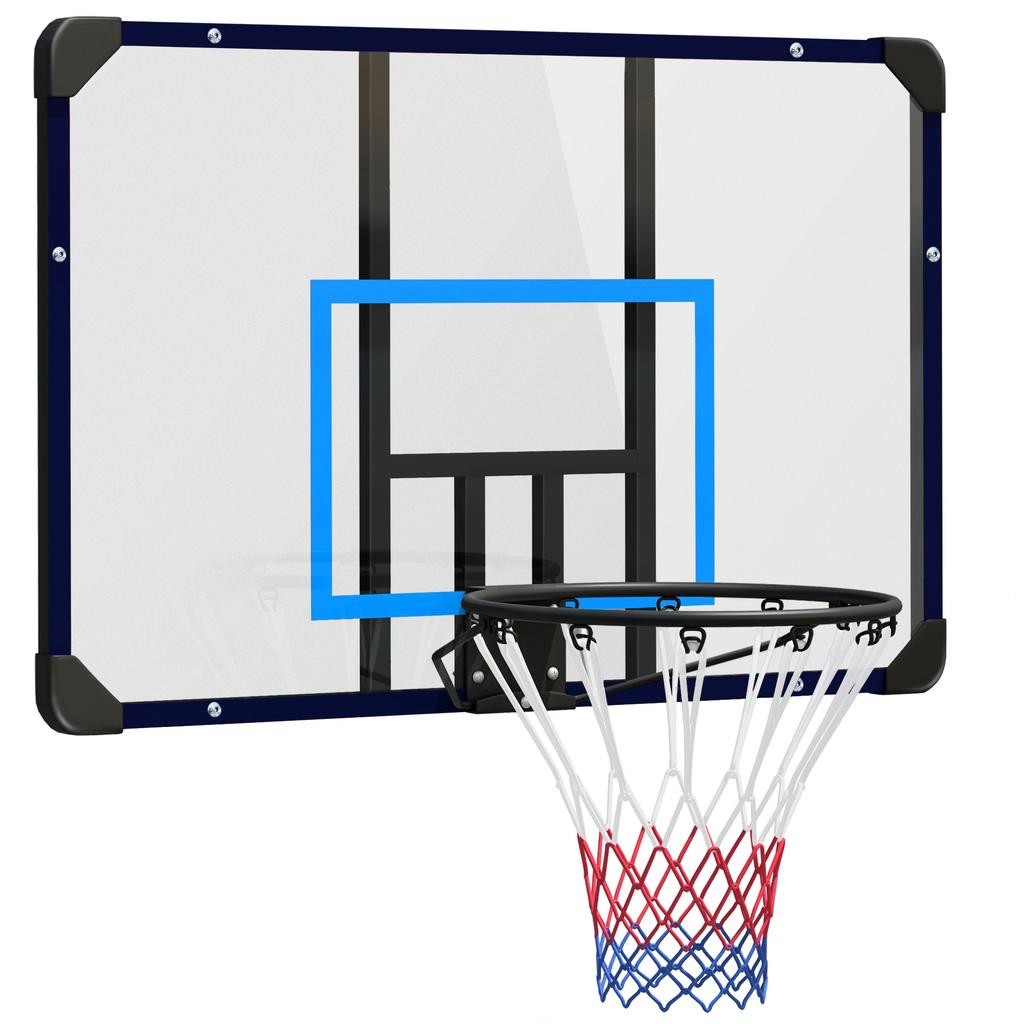 Basketballkorb, Universelle Wandhalterung, Reißfestes Netz, Rostfreier Stahlrahmen, 113 x 61 x 73 cm