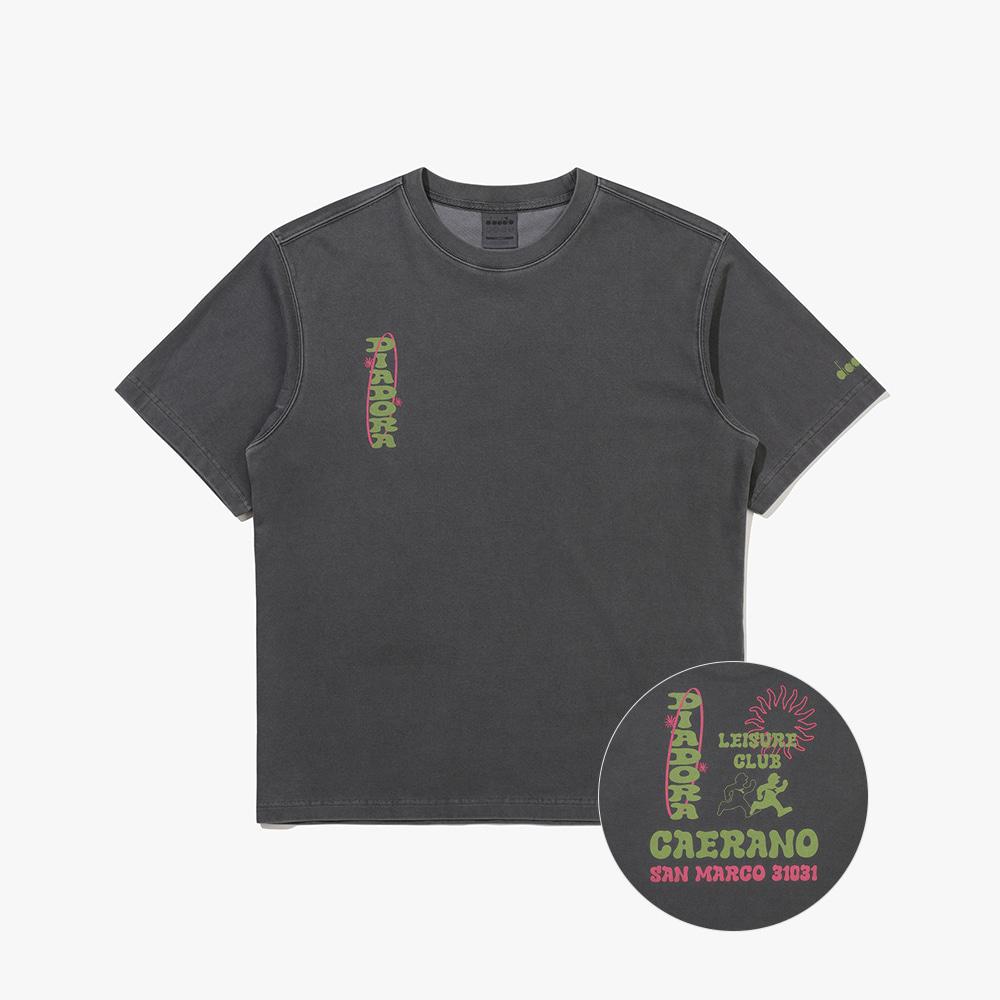 Diadora Equip Washed Graphic Back Mesh Short Sleeve T-Shirt Grey