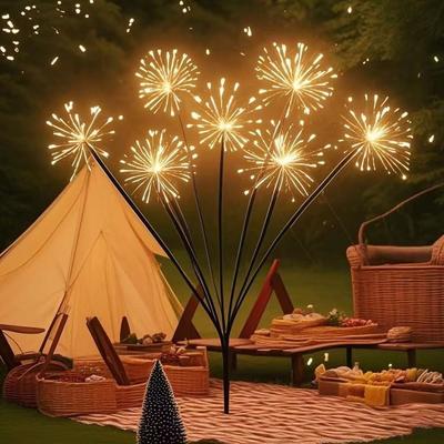 Waterproof Solar Fireworks Light 2 Modes Switching Solar Lawn Lamp Outdoor Garden Yard