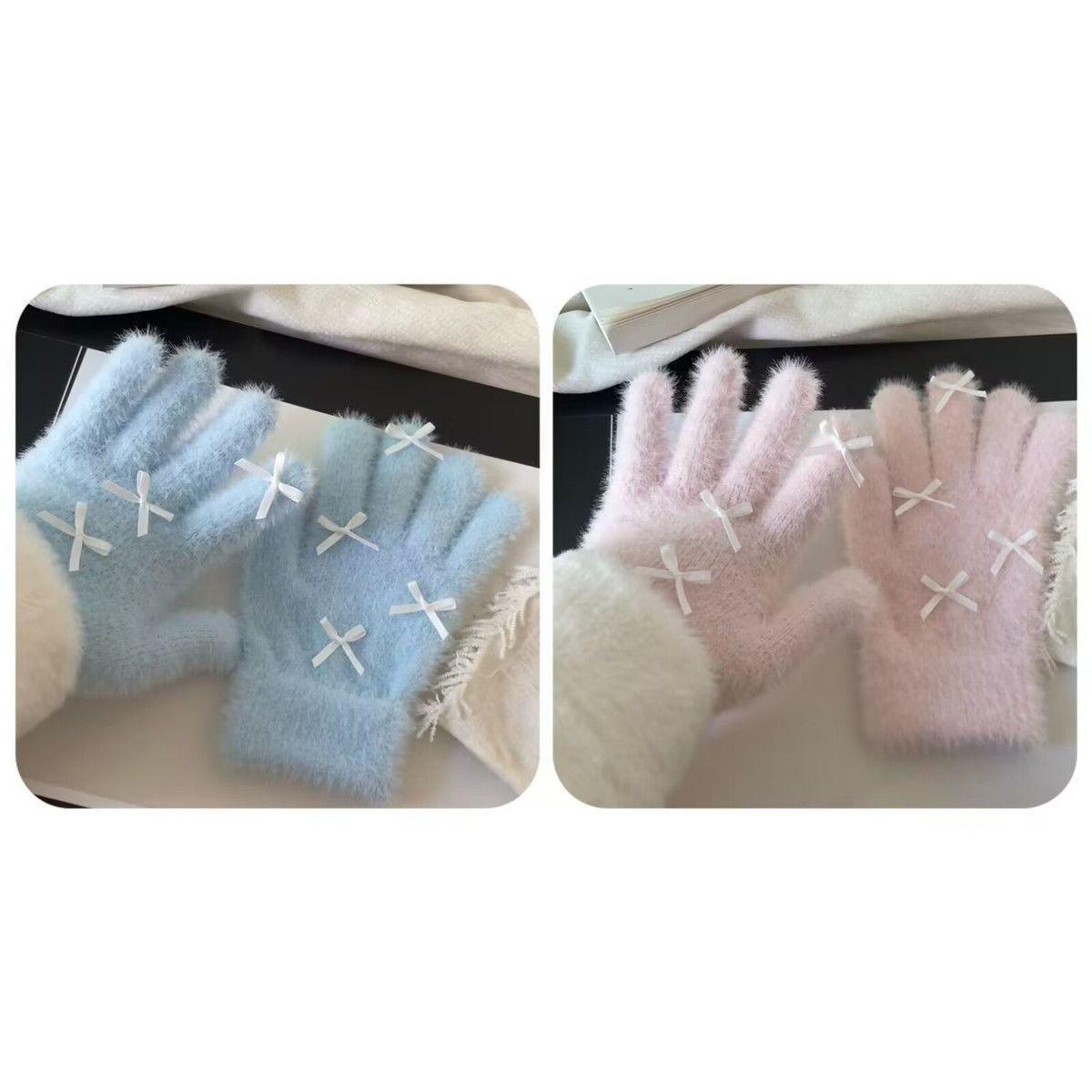 

Скидка для новичков: Милые плюшевые перчатки без пальцев с бантиком - Уютные и толстые для зимы