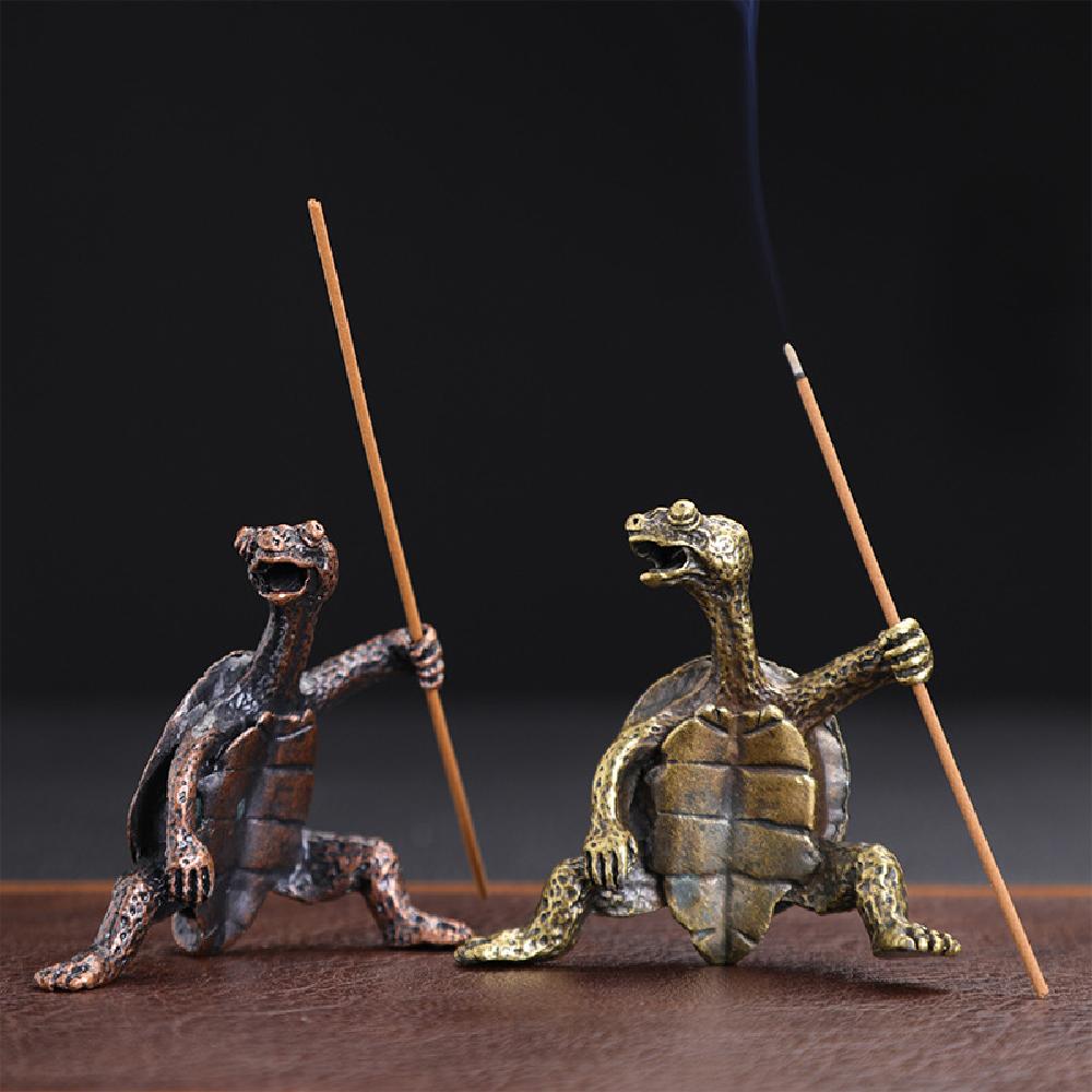 Kung Fu Schildkrötenförmiger Räucherstäbchenhalter, Lustiger Räuchergefäß, Räuchergefäß Aschefänger für Heimdeko, Yoga, SPA, Meditation