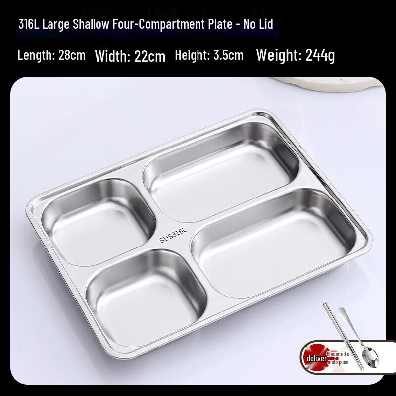 

Stainless Steel Divided Cafeteria Lunch Tray