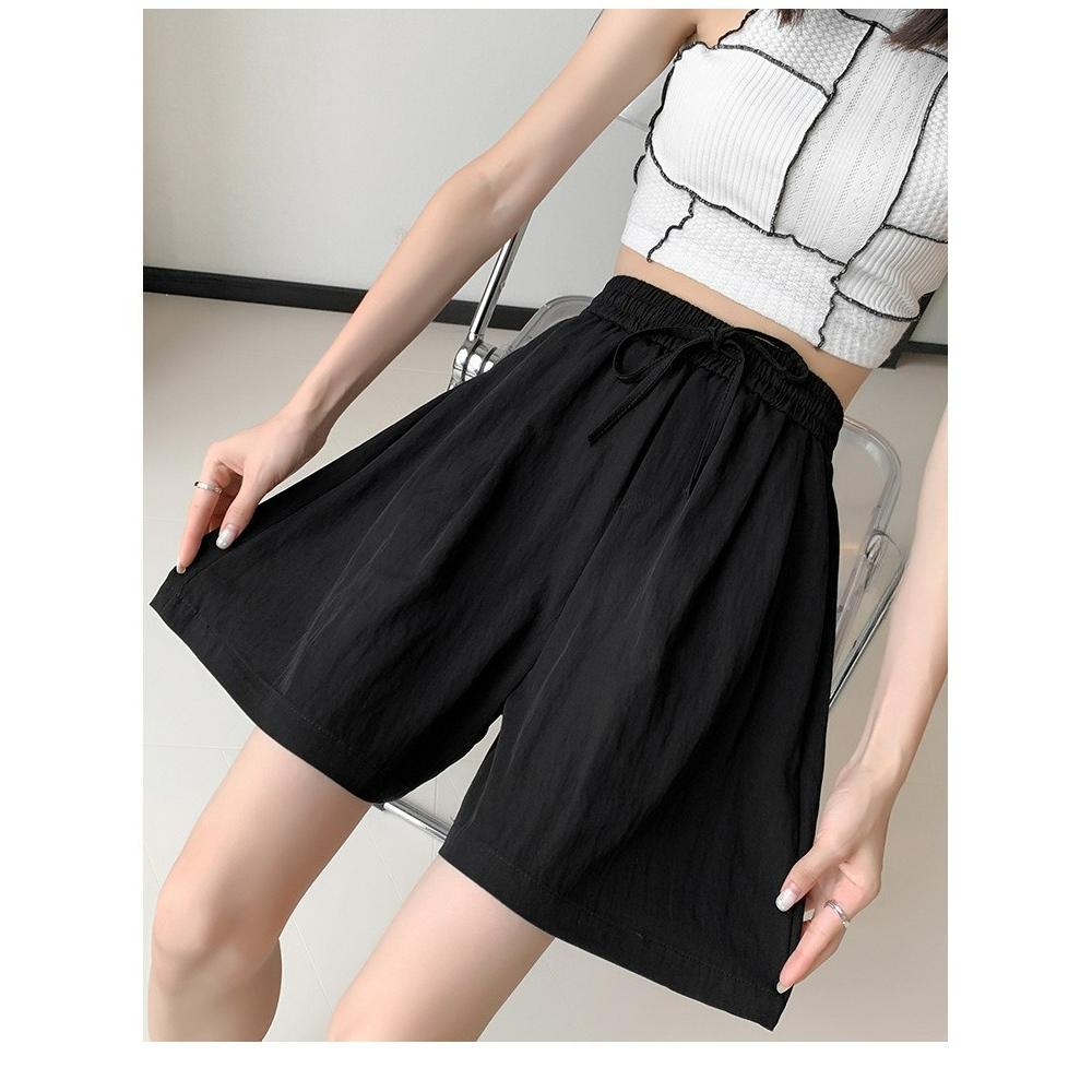 Ice Silk Shorts Girls Summer Thin Section Loose Drape Large Size Straight Cool Straight Simple Wide-leg Five-point Pants