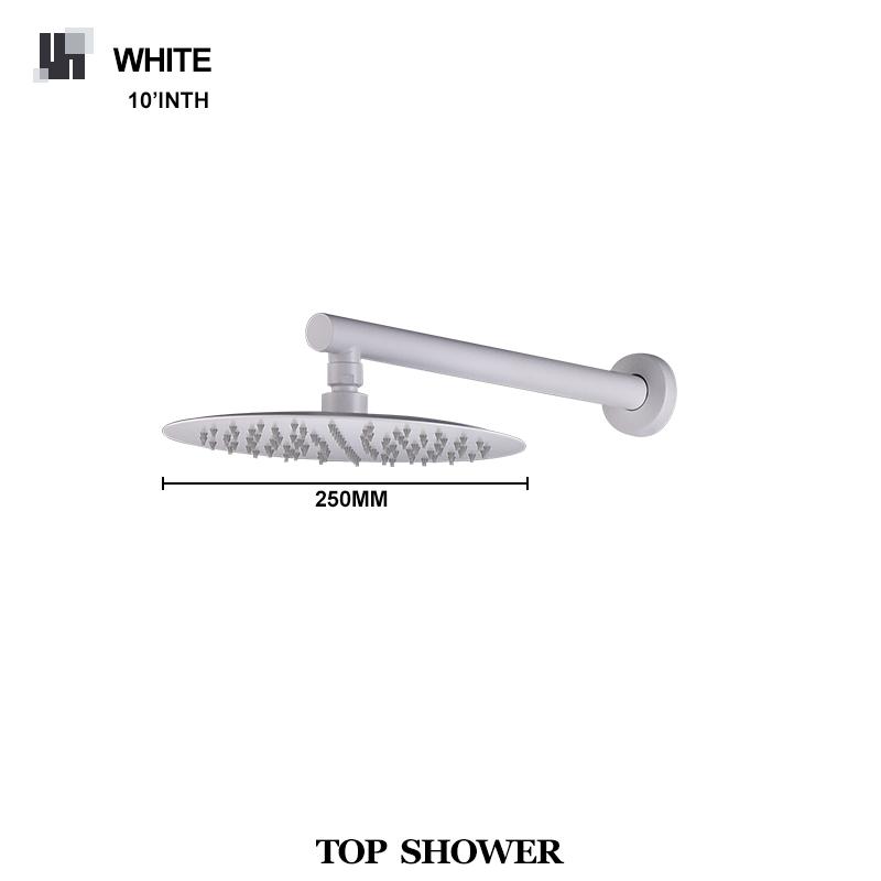 High Quality Brushed Gold 10 Inch Stainless Steel Rainfall Shower Head Bathroom Square Round Showerhead Arm Accessory G1/2