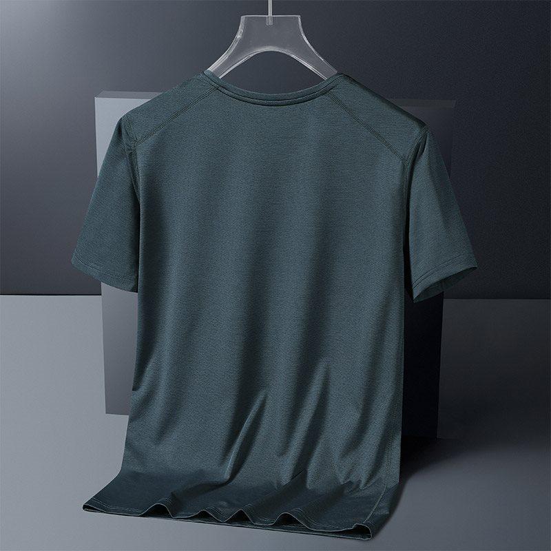 Men's Summer Quick-Dry Ice Silk T-Shirt - Lightweight Outdoor Sports Casual Fitness Top