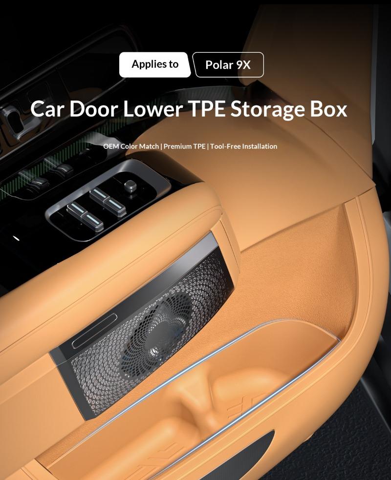 Fit For Zeekr 9X Car Door Lower Storage Box Door Side Seat Side Organizer Interior Decorative Modification