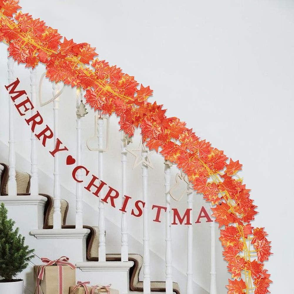 5/10Pcs 230CM Autumn Artificial Maple Leaves Vine Fake Plant Leaf for Home Decor Garden Halloween Decoration Outdoor Ornament