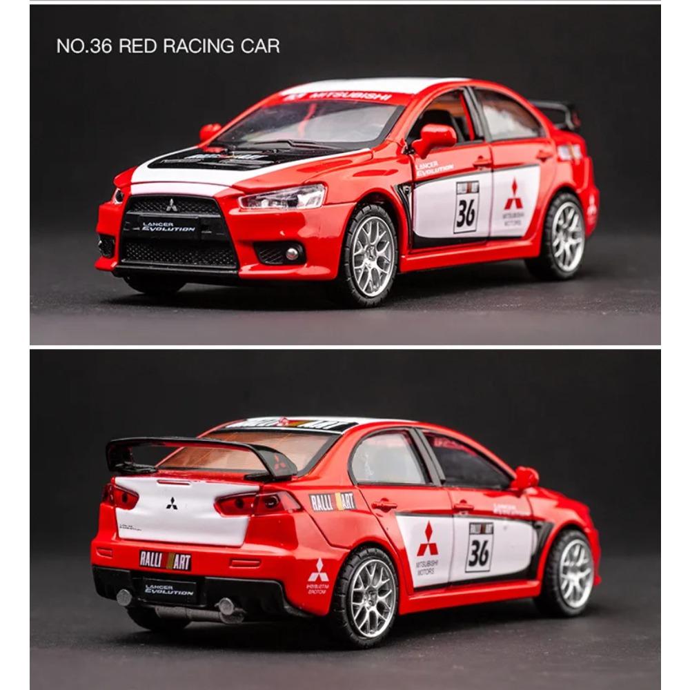 1/32 Mitsubishi Lancer Evolution GT3 Metal Alloy Car Model Diecasts Toy Vehicles Model Sound Light Car Toys for Childrens Gifts