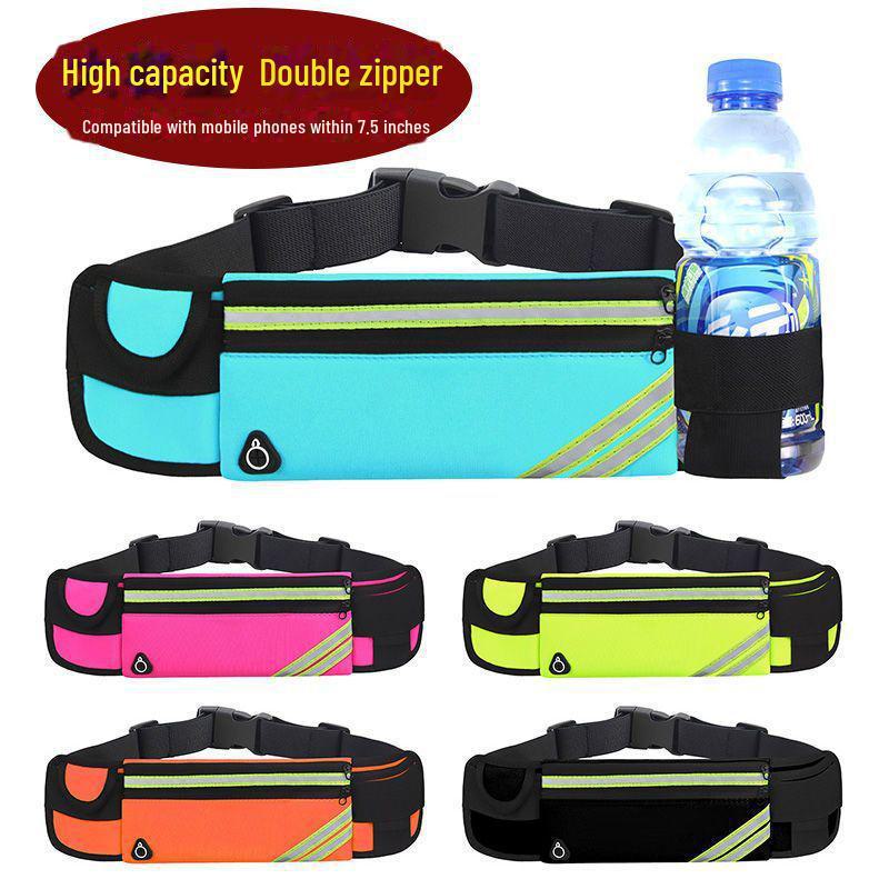 Ultra-Thin Waterproof Unisex Running Waist Bag - Multifunctional Sports Bag for Outdoor Marathons with Phone and Bottle Holder.