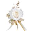 Pack of 6 Silk Rose Flower Brooch/Bracelets Elegant Bridal Jewelry Stylish Wedding Party Accessories for Bridesmaids
