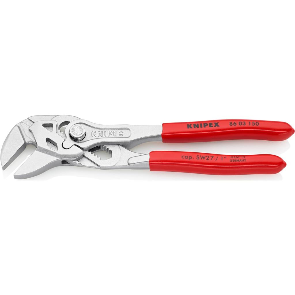 Knipex Pliers Wrench Pliers and a Wrench In a Single Tool Plastic Coated 150 Mm 86 03 150 Chrome-plated,
