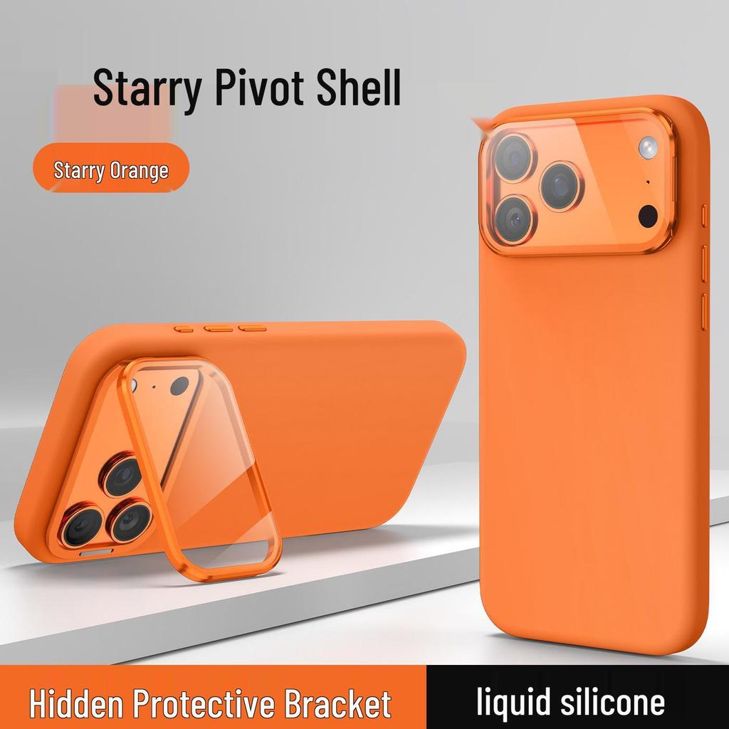 iPhone 17 Pro Max Magnetic Lens Holder Liquid Silicone Drop-Proof Case