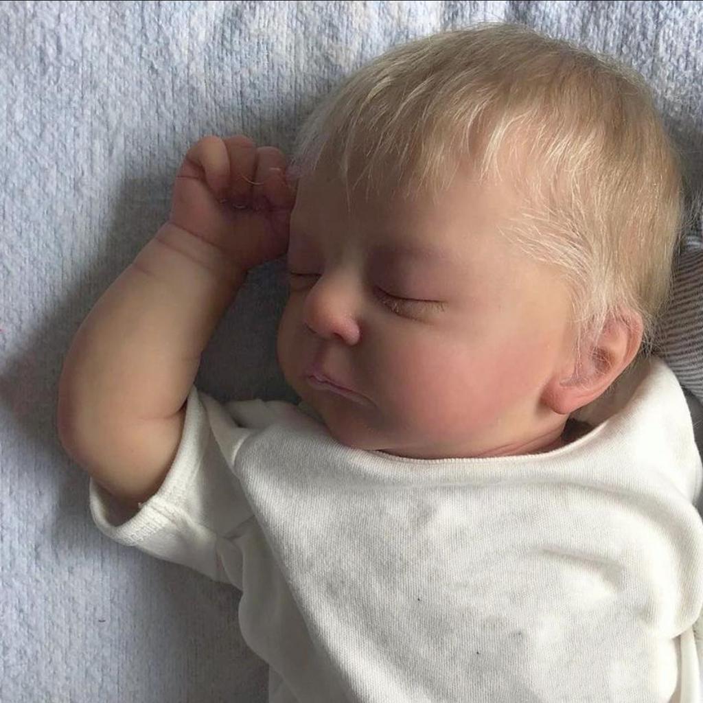 BZDOLL 19inch 48cm Like Real Sleeping Reborn Baby Soft Vinyl Doll Newborn Bebe with 3D-Paint Skin Toy Babies Boy and Girl Lovely Birthday Gift