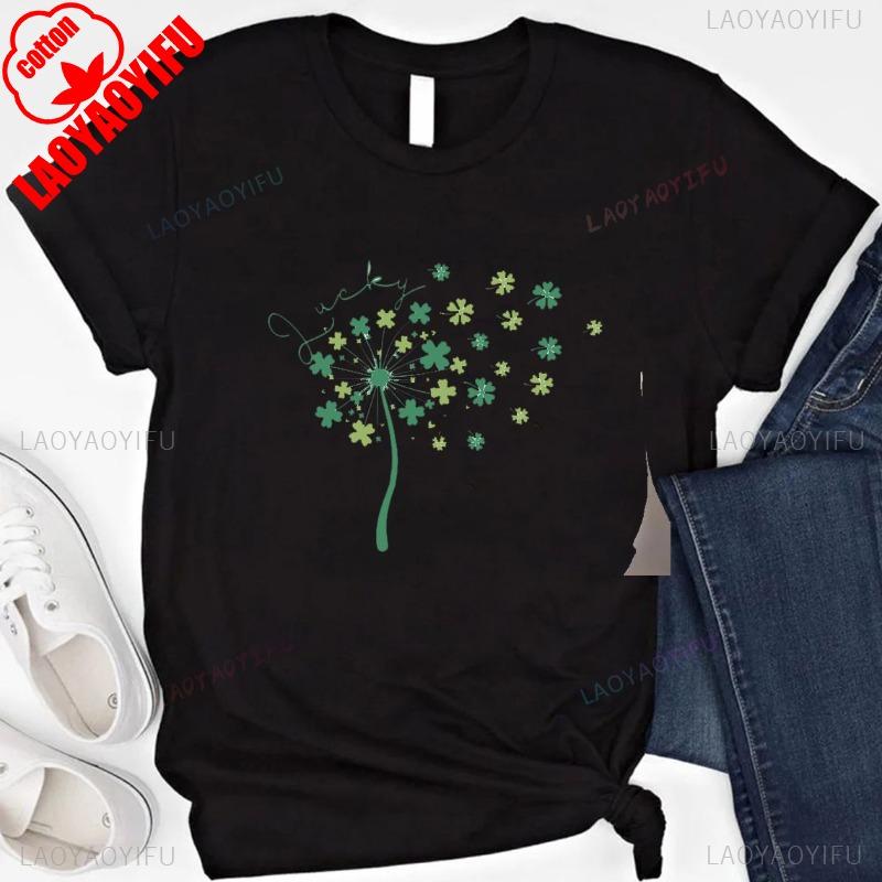 St Patricks Day Dandelion Sweatshirt Dandelion Shamrock Clovers Flying Shirt Luck Irish Tee Patrick Day Luck Graphic T Shirts